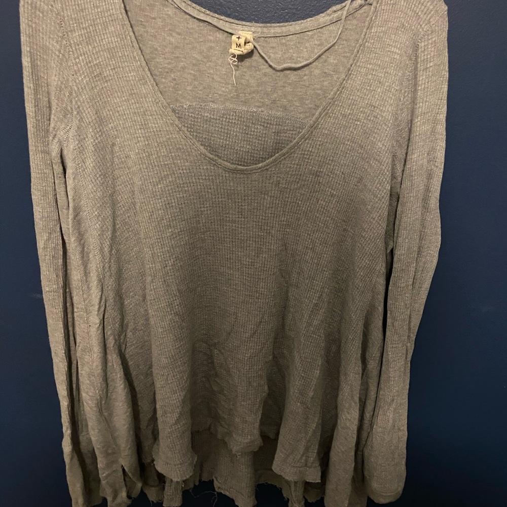 Free People Long Flowing Blue Sweater